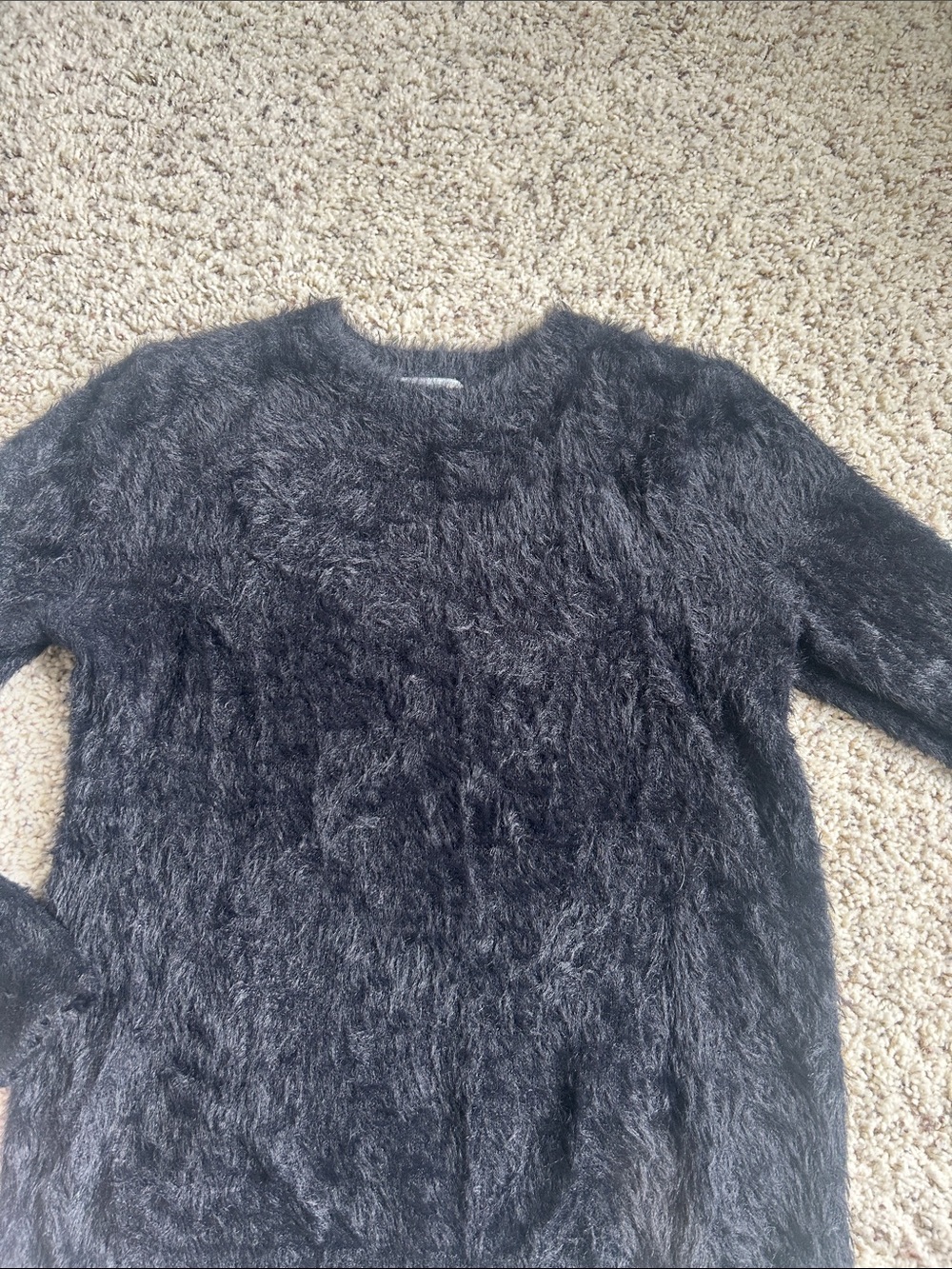 Black Eyelash Cozy Fuzzy Crewneck Sweater - Women's size XS